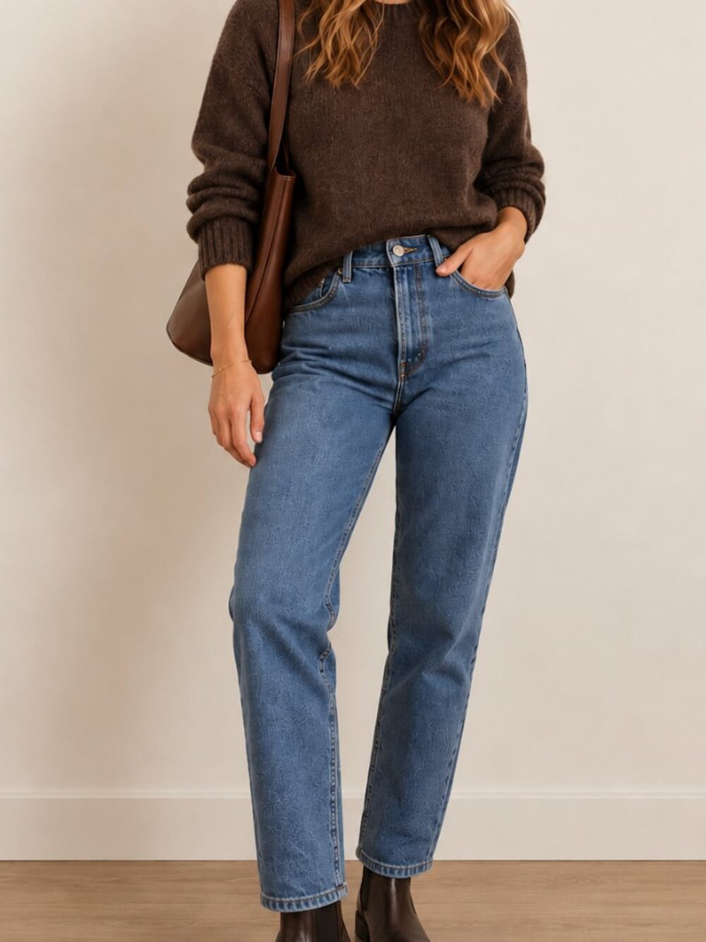 Everlane Curvy Cheeky High Rise Straight Leg Jeans Medium Wash Size 32 Crop